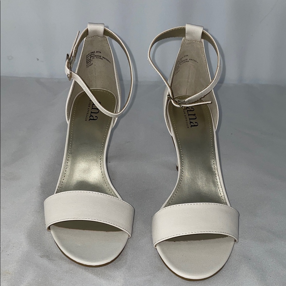 a.n.a ANA ZITA WHITE OPEN TOE HEELS FTL-10-202